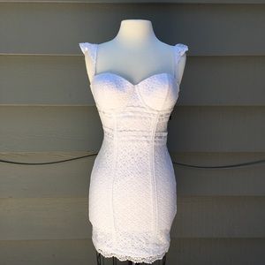 GUESS White Crochet Lace Bustier Dress NWT!